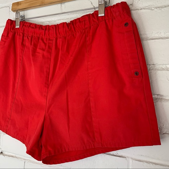Vintage 80s Red swim suit shorts trunks L - Picture 6 of 9
